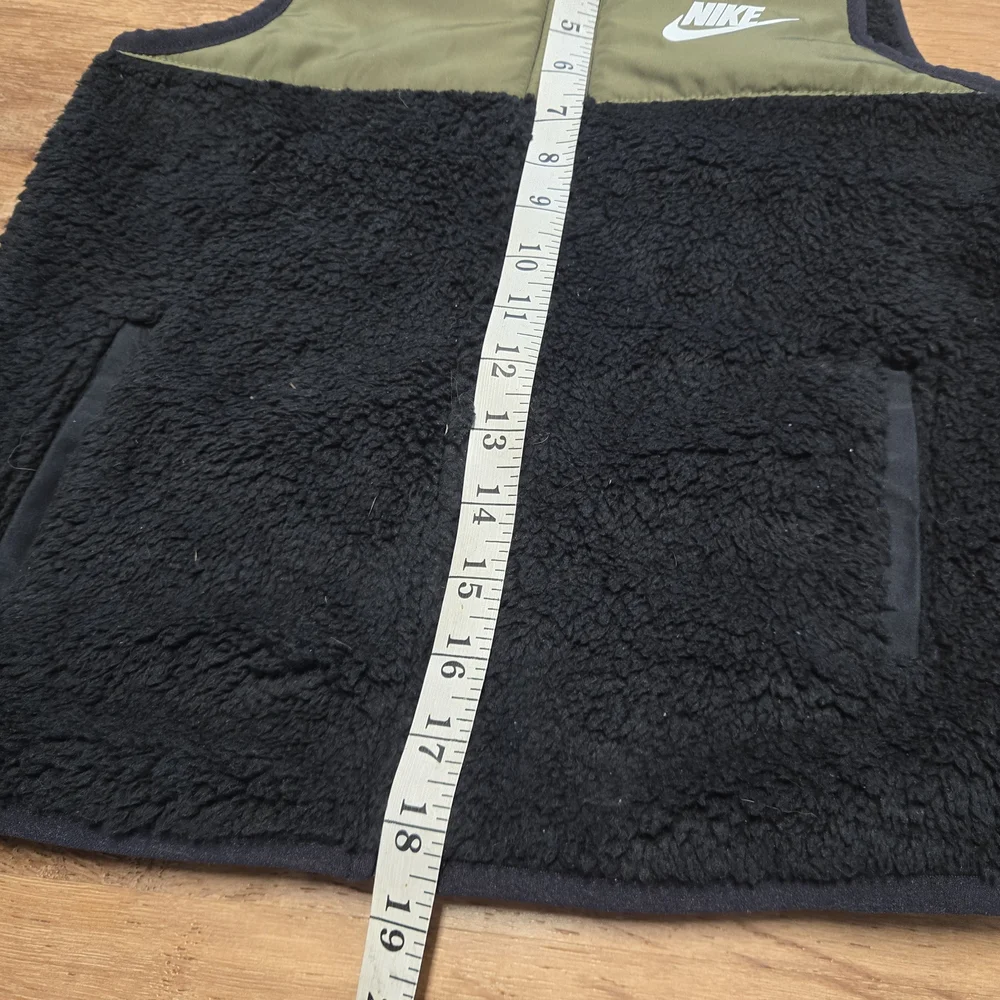 Nike Kids' Black Sherpa Vest with Olive Accent - Picture 5 of 5